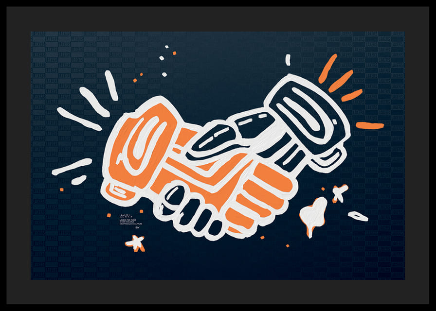 Lakers For Peace Handshake Non-Violence No1-12