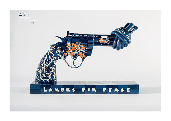 Poster Lakers For Peace Knotted Gun Non-Violence No2