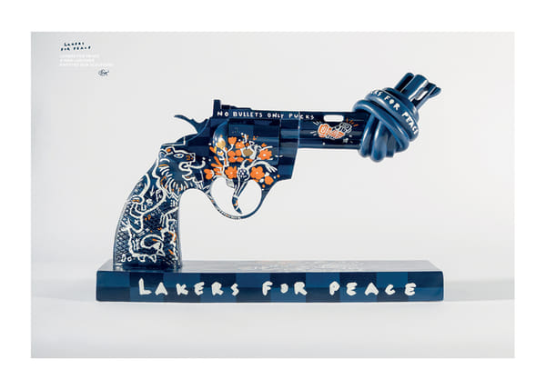 Poster Lakers For Peace Knotted Gun Non-Violence No2