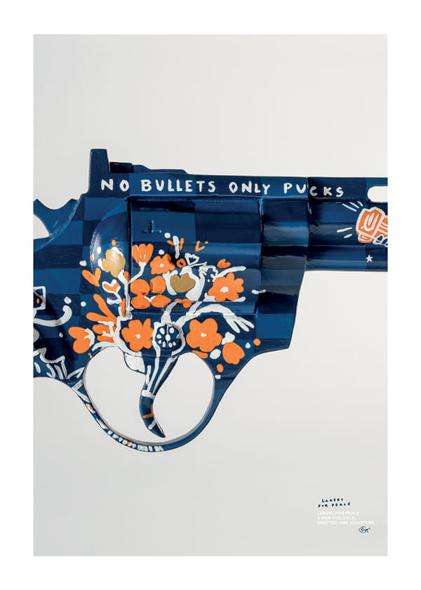 Poster Lakers For Peace Knotted Gun Non-Violence No3