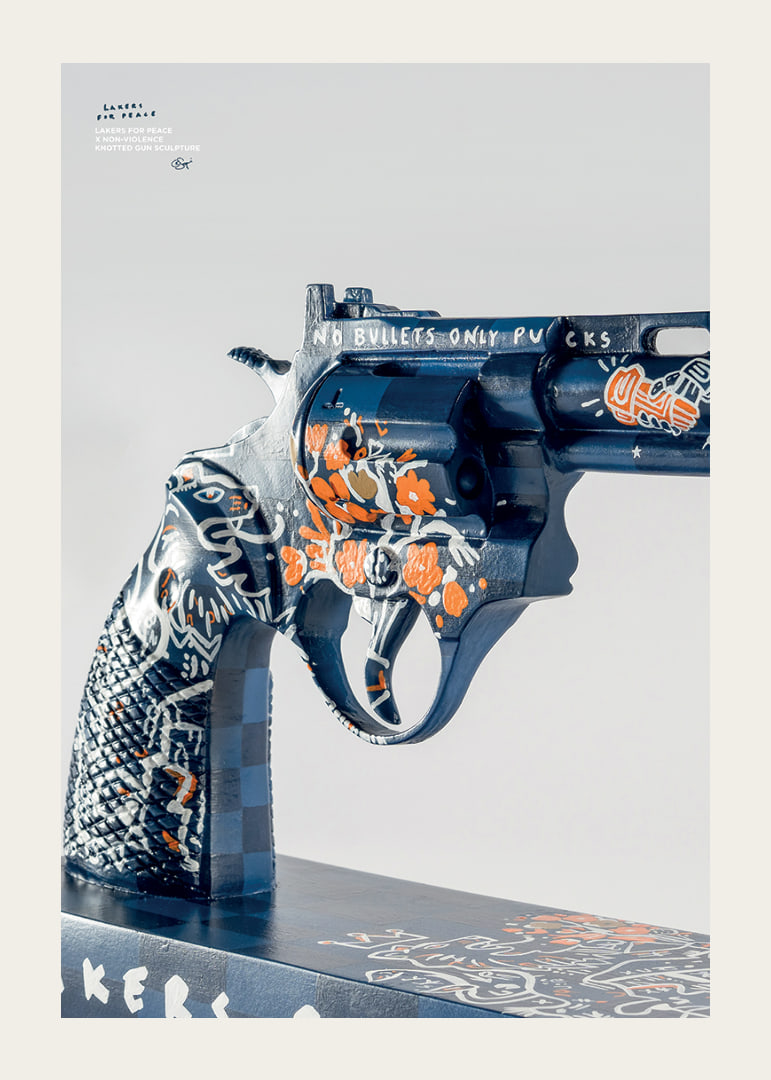 Lakers For Peace Knotted Gun Non-Violence No4-12