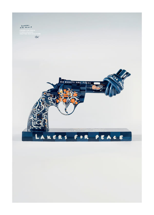 Poster Lakers For Peace Knotted Gun Non-Violence No6