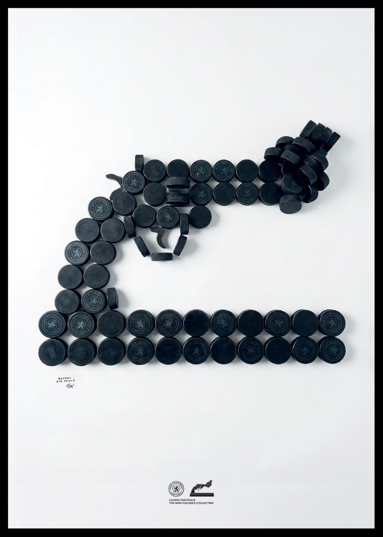 Lakers For Peace Knotted Gun Pucks Non-Violence No2-12
