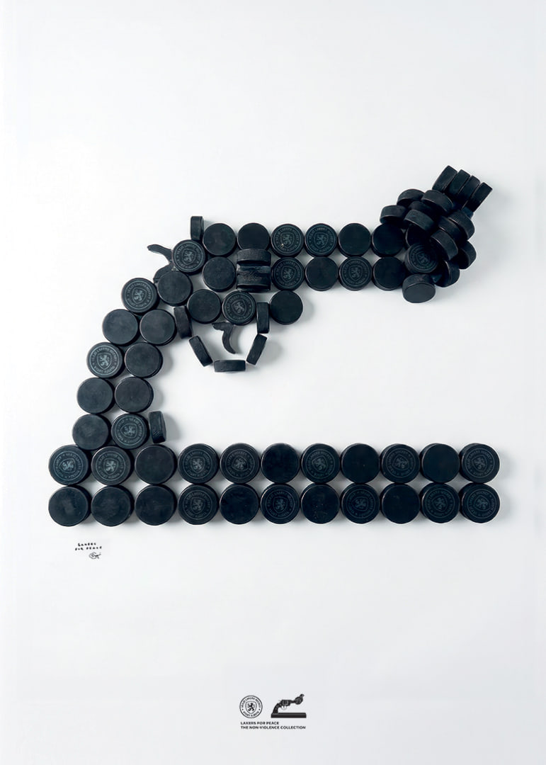 Lakers For Peace Knotted Gun Pucks Non-Violence No2-12