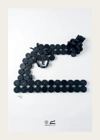 Lakers For Peace Knotted Gun Pucks Non-Violence No2-3