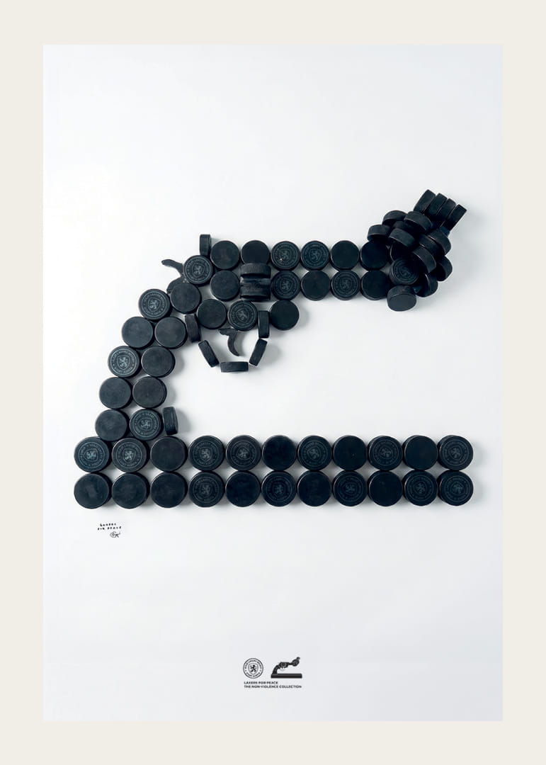 Lakers For Peace Knotted Gun Pucks Non-Violence No2-12