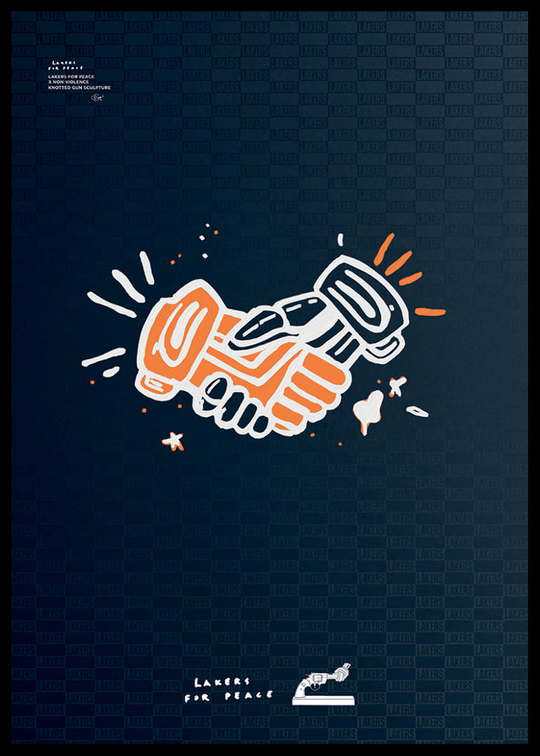Lakers For Peace Handshake Non-Violence No2-12