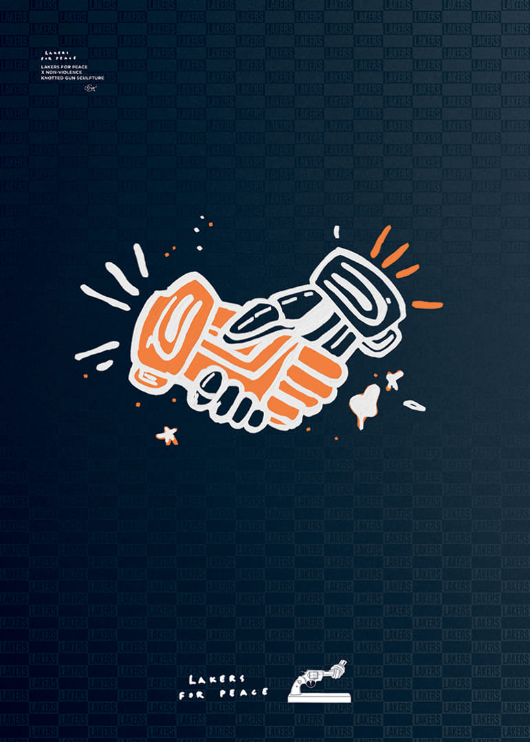 Lakers For Peace Handshake Non-Violence No2-12