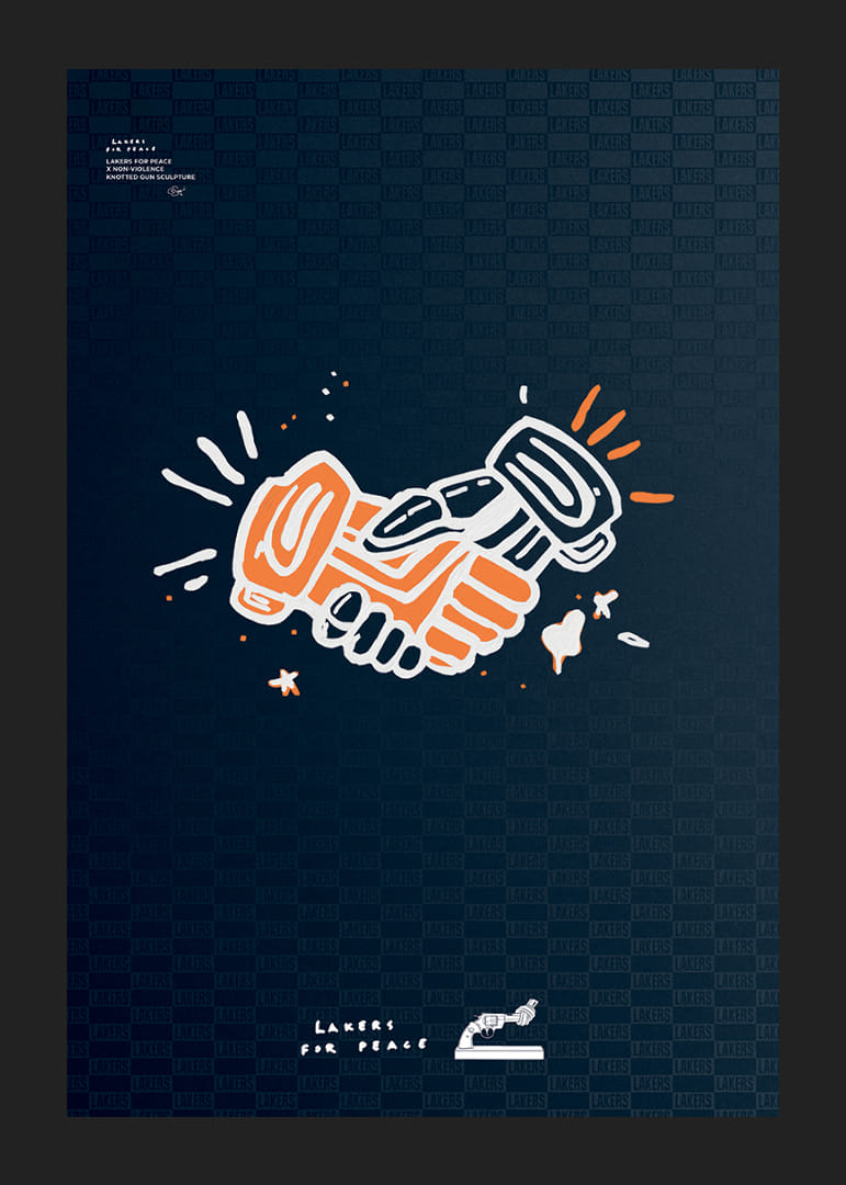 Lakers For Peace Handshake Non-Violence No2-12