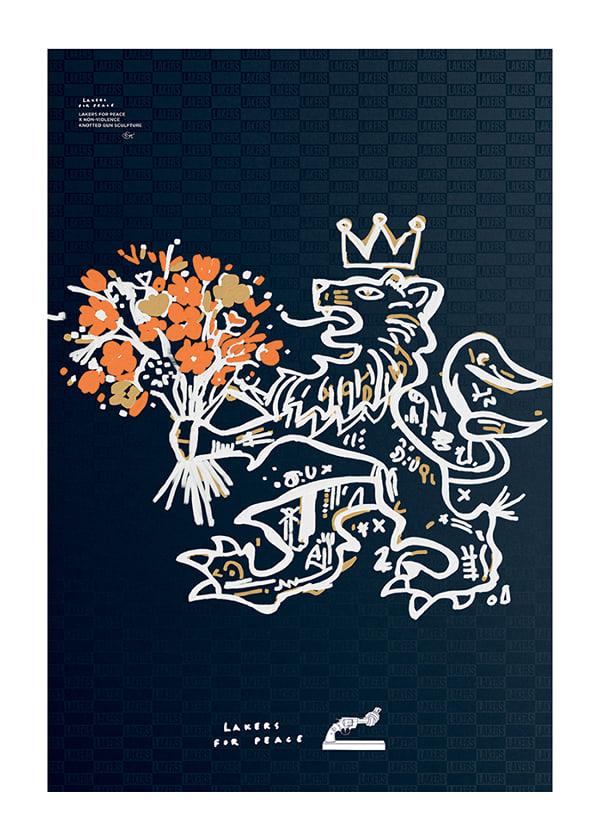 Poster Lakers For Peace Lion Non-Violence No2