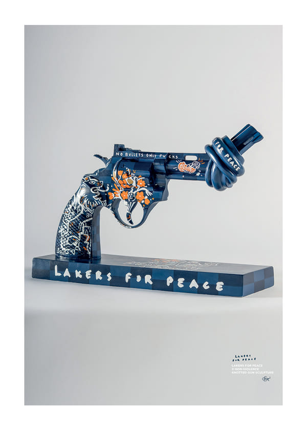 Poster Lakers For Peace Knotted Gun Non-Violence No7