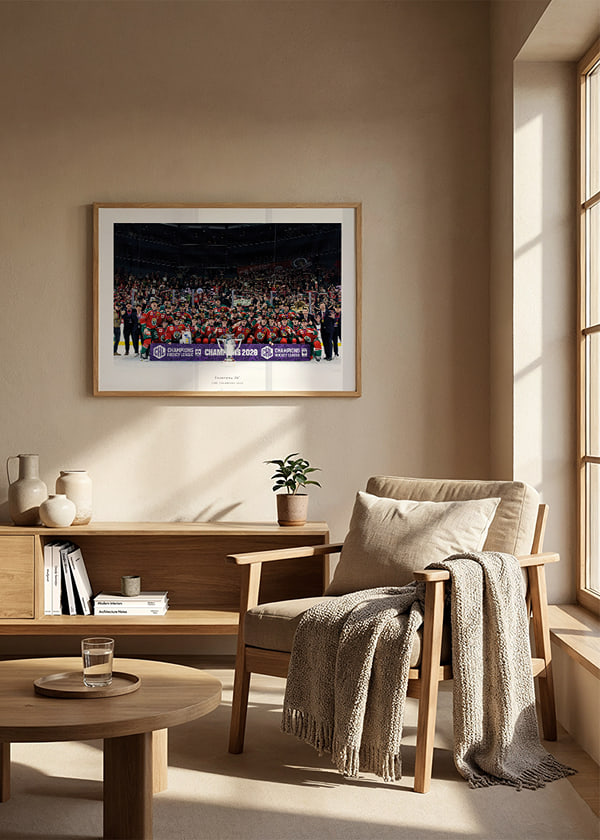 Poster Frölunda HC CHL Mästare 2026 No1 crossfade