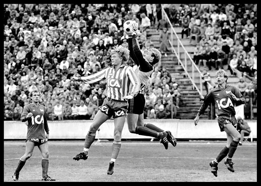 Thomas Ravelli, Andreas Ravelli och Jan “Lill-Damma” Mattsson 1983 Östers IF -12