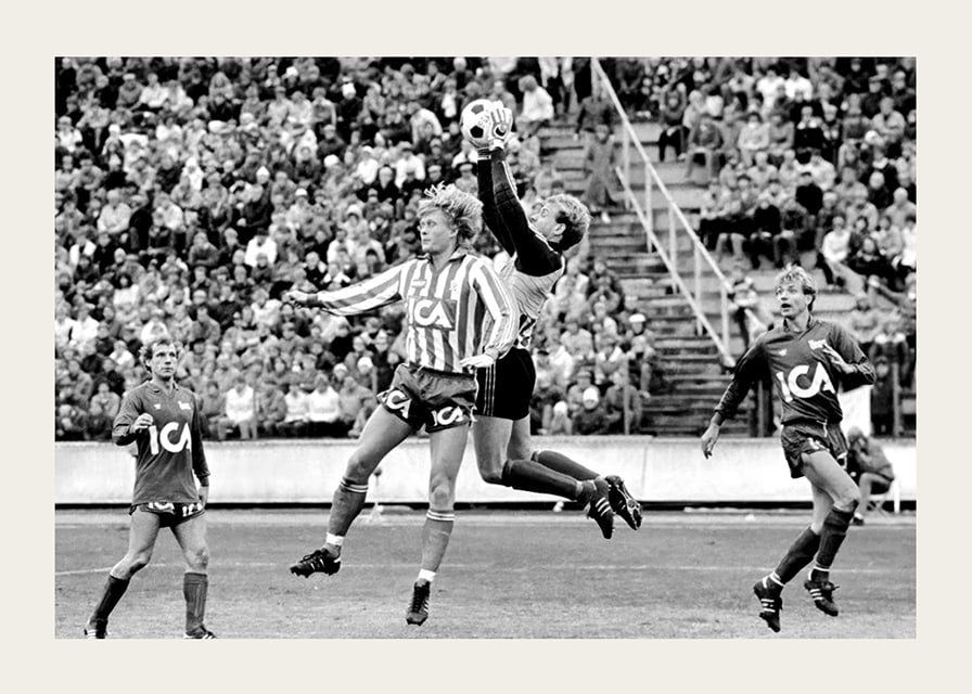 Thomas Ravelli, Andreas Ravelli och Jan “Lill-Damma” Mattsson 1983 Östers IF -12