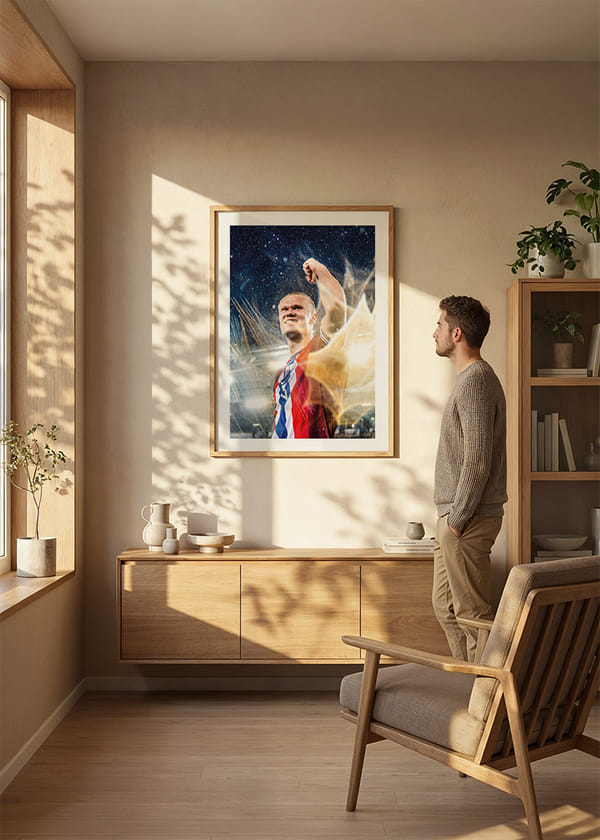 Poster Erling Braut Haaland Norway FIFA World Cup Qualifier 2025 No1 crossfade