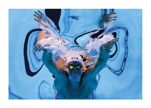 Poster Leon Marchand Of France World Record Men’s 200 Meters Individual Medley Swimming 2025