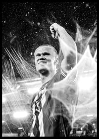 Erling Braut Haaland Norge FIFA World Cup Qualifier 2025 B&W-6