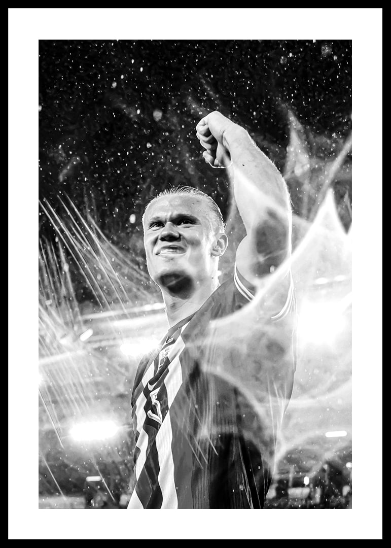Erling Braut Haaland Norge FIFA World Cup Qualifier 2025 B&W-12