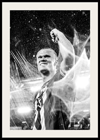 Erling Braut Haaland Norge FIFA World Cup Qualifier 2025 B&W-2