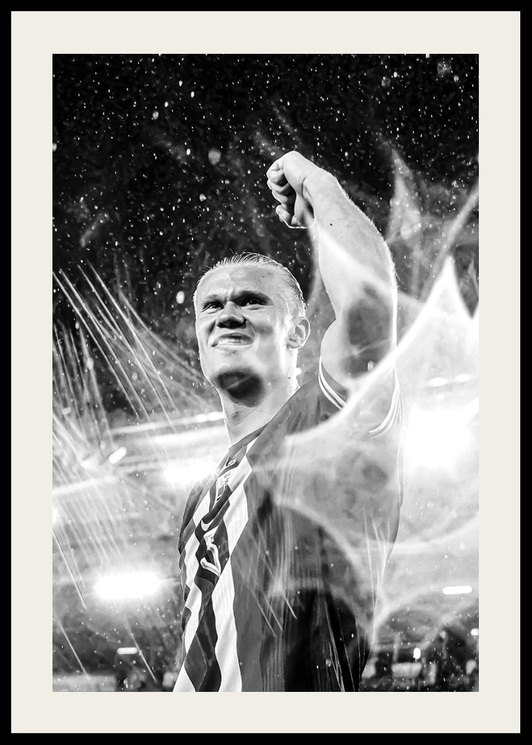 Erling Braut Haaland Norge FIFA World Cup Qualifier 2025 B&W-12