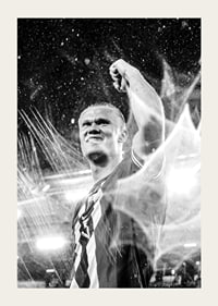 Erling Braut Haaland Norge FIFA World Cup Qualifier 2025 B&W-3