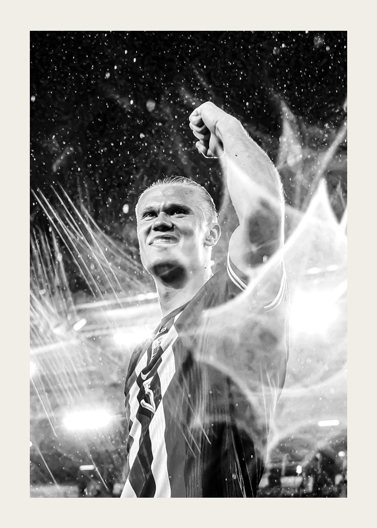 Erling Braut Haaland Norge FIFA World Cup Qualifier 2025 B&W-12