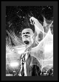 Erling Braut Haaland Norge FIFA World Cup Qualifier 2025 B&W-4