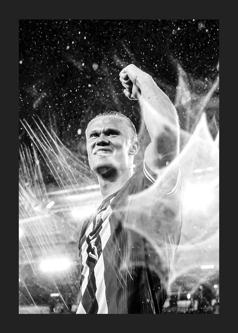 Erling Braut Haaland Norge FIFA World Cup Qualifier 2025 B&W-12
