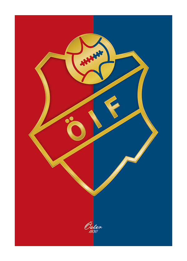 Poster Logo Östers IF Guld Röd & Blå