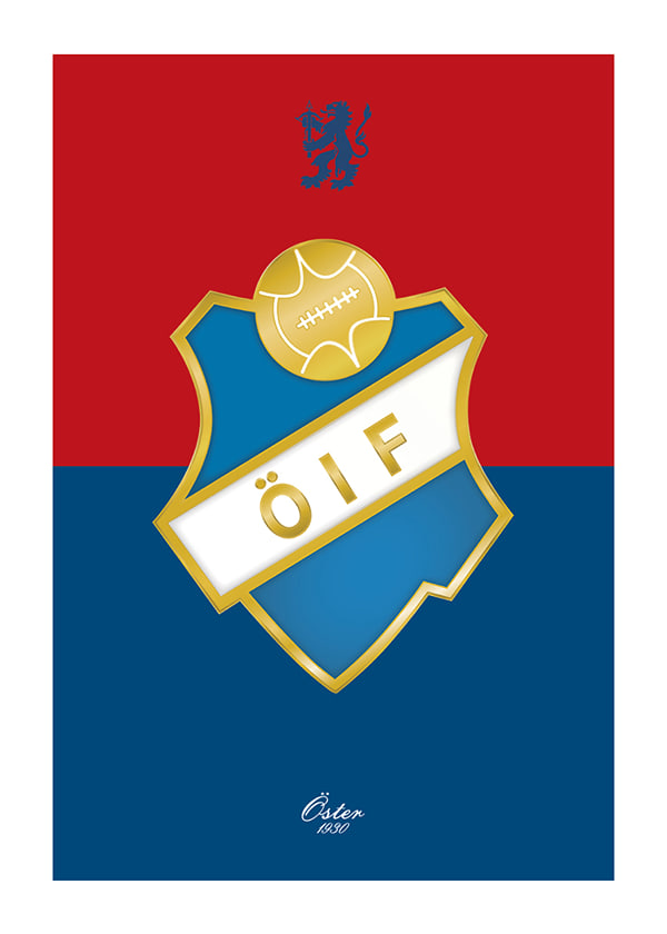 Poster Logo Östers IF Röd & Blå
