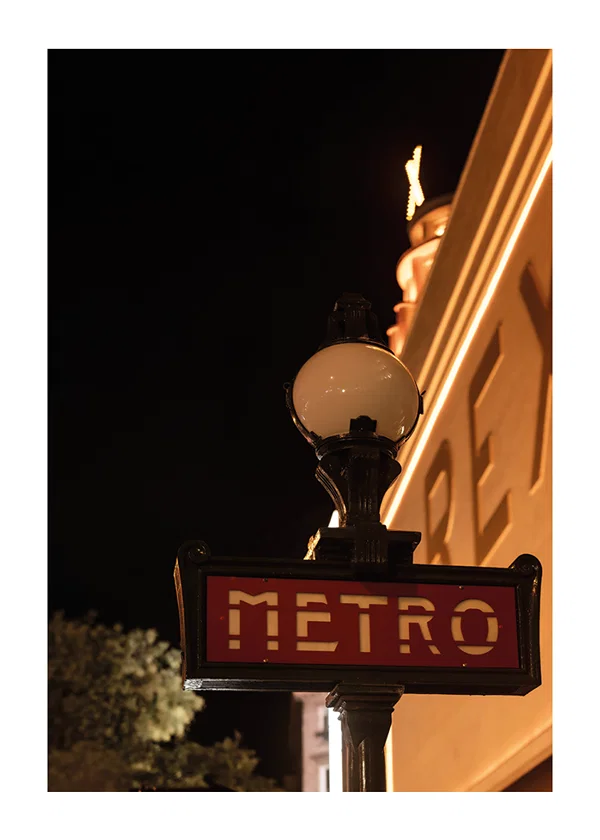 Poster Metro Nights Paris