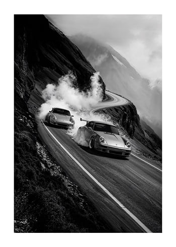 Poster Midnight Drift In The Mountains 