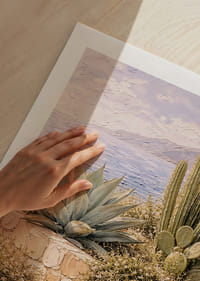 Les cactus en bord de mer créent une atmosphère harmonieuse et ensoleillée.-9