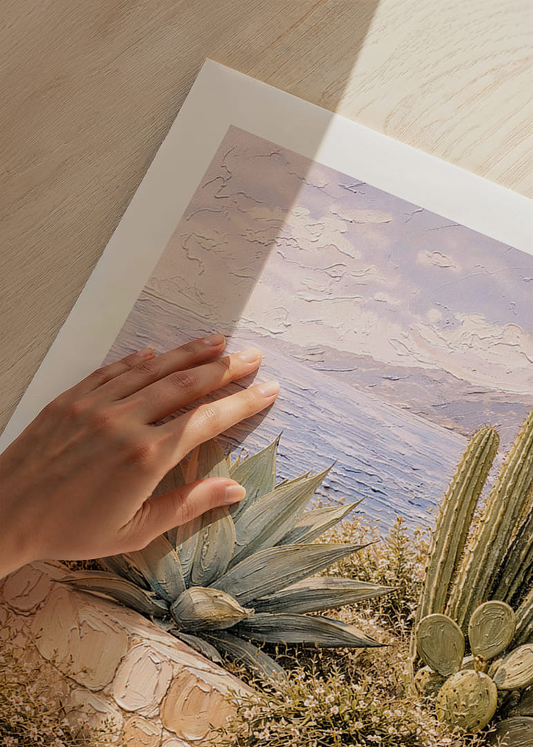 Les cactus en bord de mer créent une atmosphère harmonieuse et ensoleillée.-12