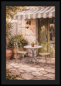 Napos kövek egy francia kávézó erkélyén.-4