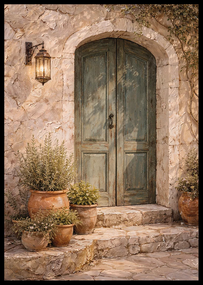 Charming Mediterranean entrance with natural beauty.-12