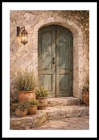 Charming Mediterranean entrance with natural beauty.-0