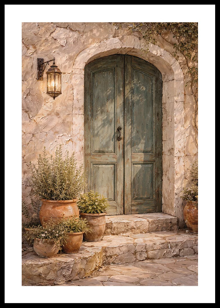 Charming Mediterranean entrance with natural beauty.-12