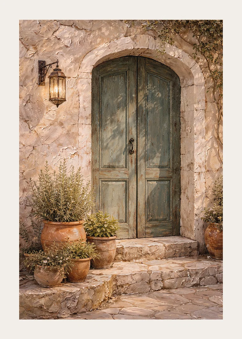 Charming Mediterranean entrance with natural beauty.-12