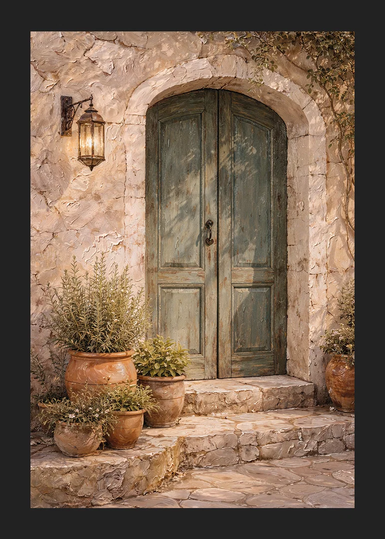 Charming Mediterranean entrance with natural beauty.-12