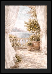 O terasă însorită cu vedere la o mare sclipitoare.-4