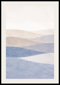 Myke blå og beige bølger feier over et rolig landskap.-2