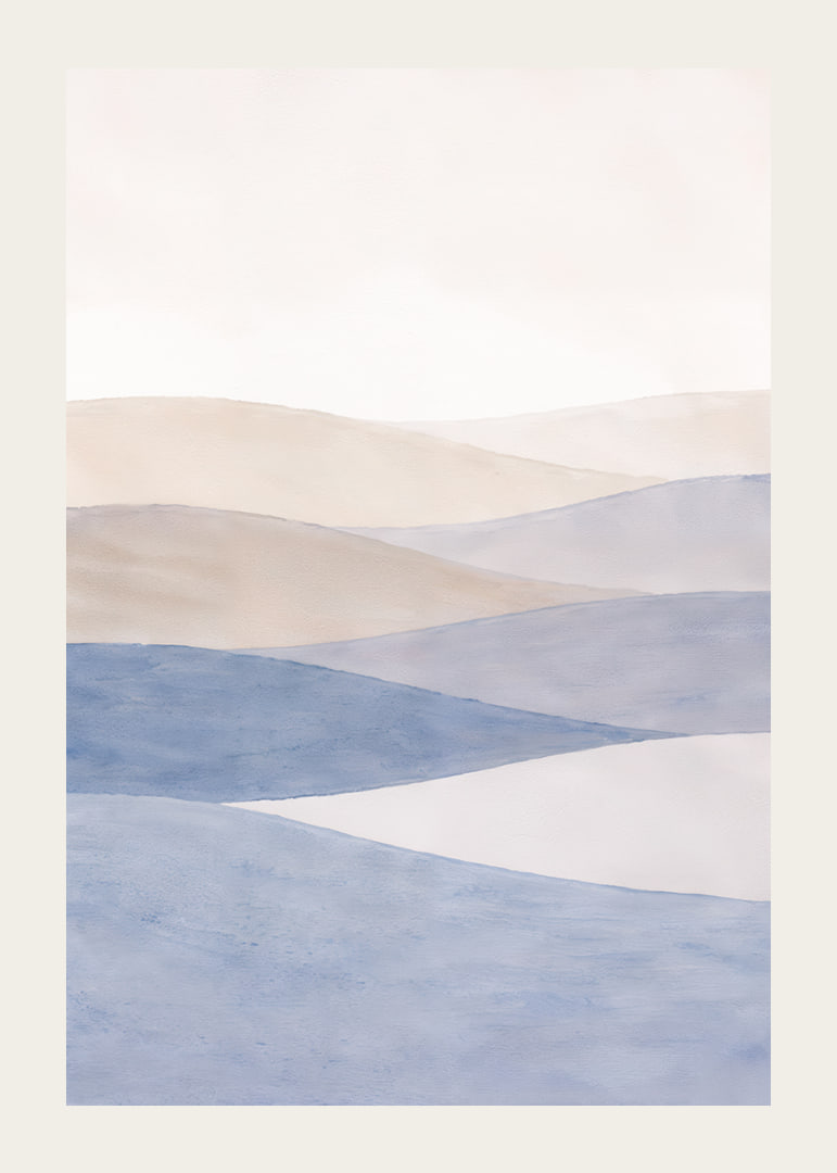 Soft blue and beige waves sweep across a tranquil landscape.-12