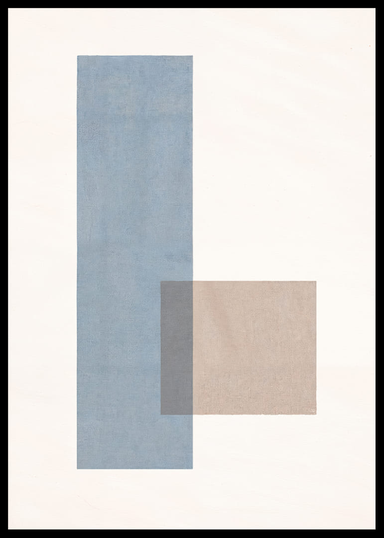 Myk harmoni av blå og beige rektangler i perfekt balanse.-12