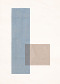 Soft harmony of blue and beige rectangles in perfect balance.-7