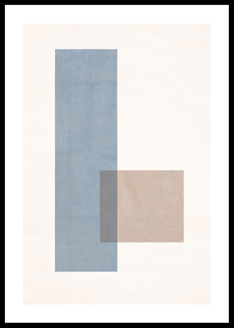 Soft harmony of blue and beige rectangles in perfect balance.-12