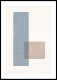 Myk harmoni av blå og beige rektangler i perfekt balanse.-0