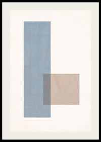 Soft harmony of blue and beige rectangles in perfect balance.-2