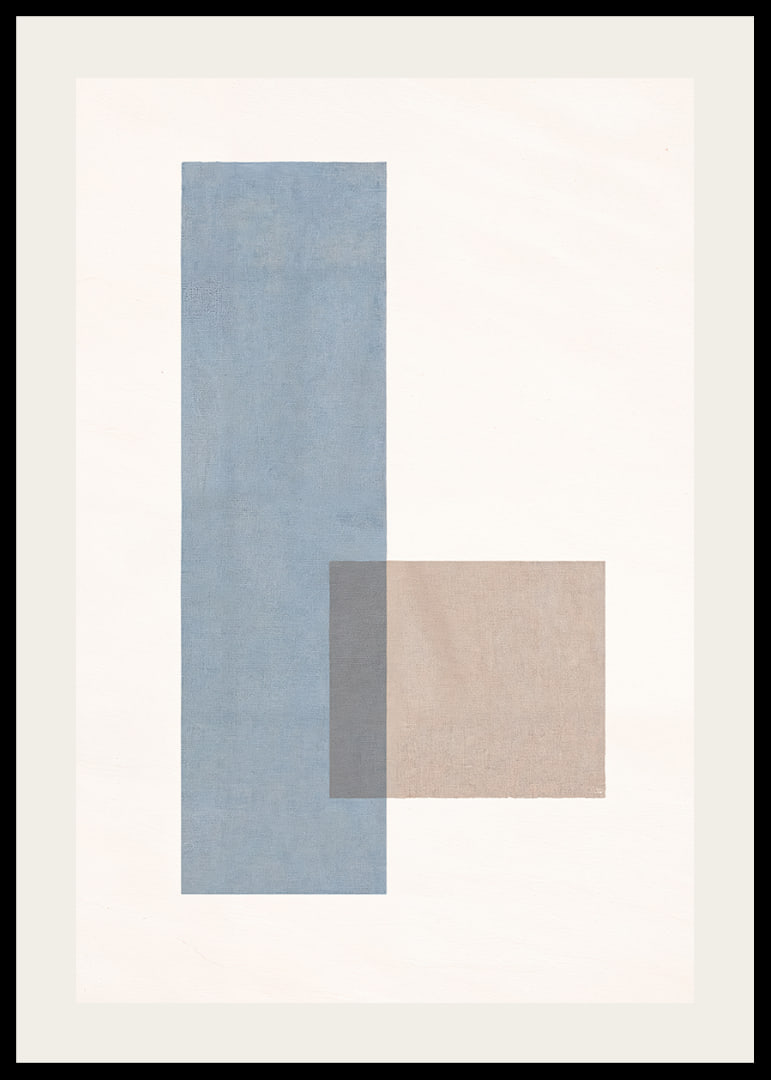 Soft harmony of blue and beige rectangles in perfect balance.-12
