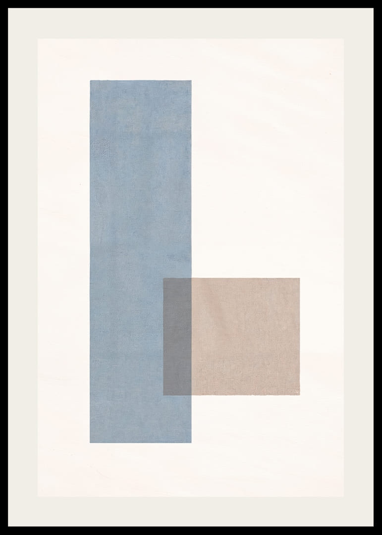 Myk harmoni av blå og beige rektangler i perfekt balanse.-12